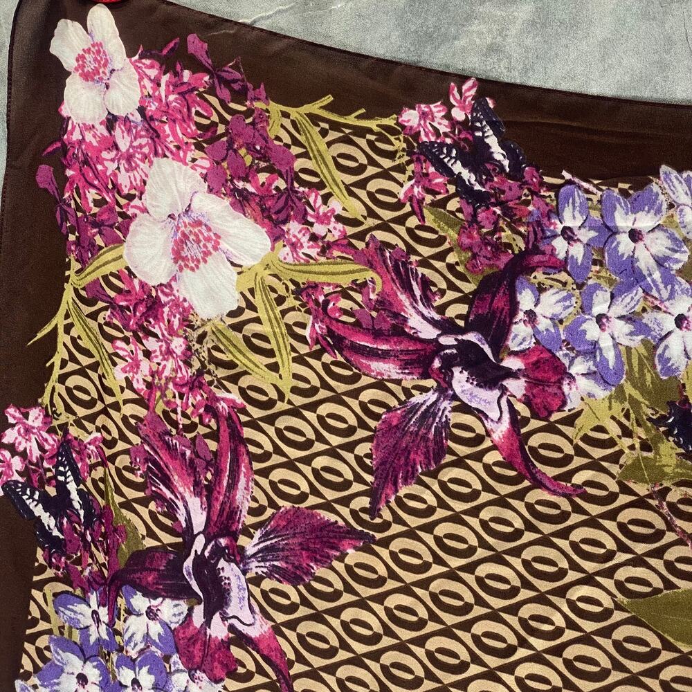 GIANI BERNINI Women's Berry Floral Loop Square Scarf SZ OS - Picture 2 of 6
